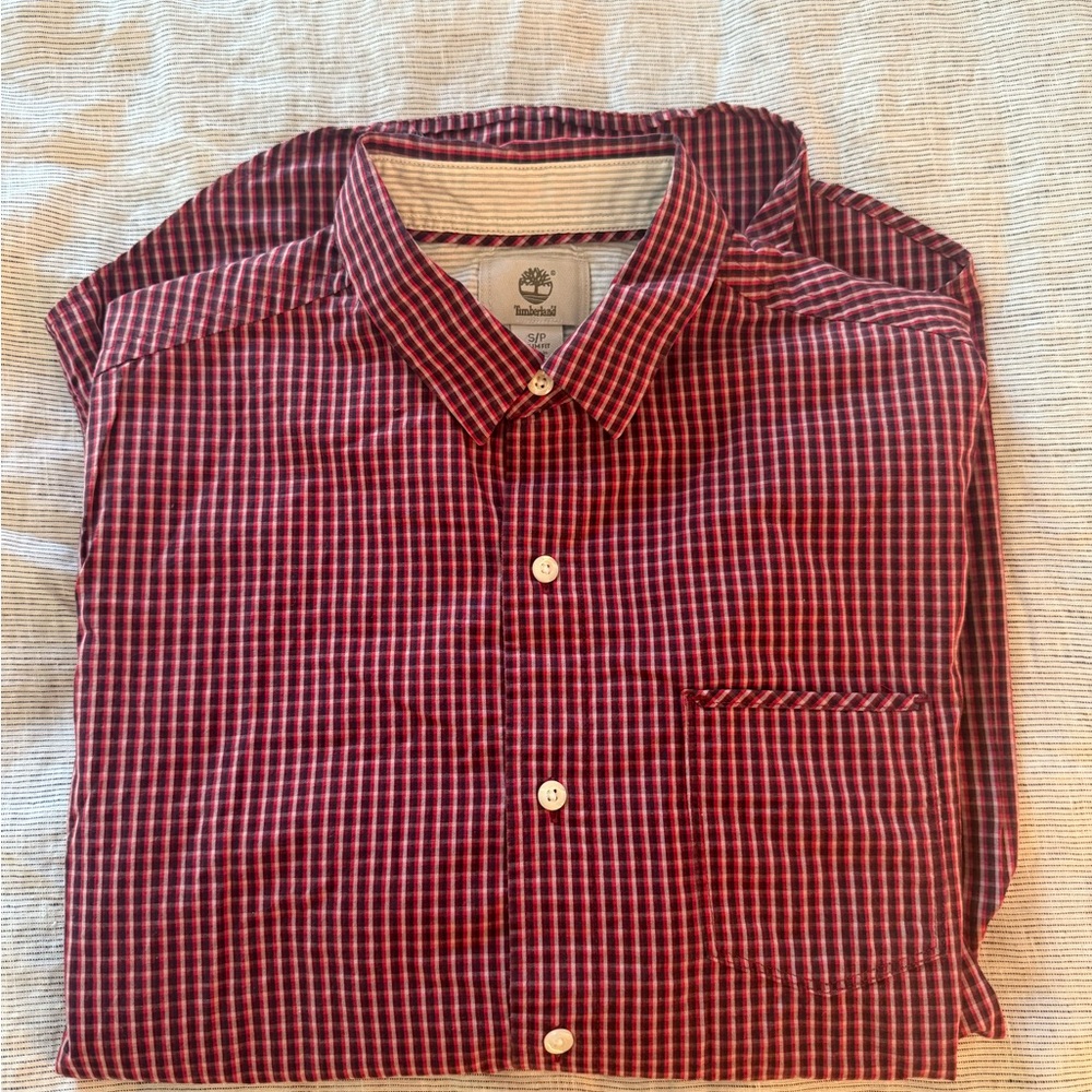 Men's Timberland Red Checkered Shirt size small